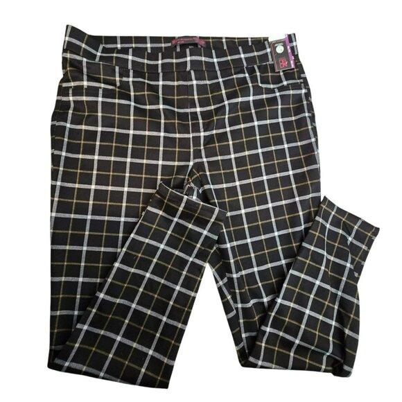 Black & White Plaid Stretch Pants Size XXL (19) Juniors With Back Pockets JJ3847 - Picture 1 of 7